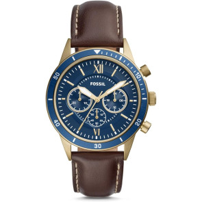 Uhrenarmband Fossil BQ2229 Leder Braun 22mm